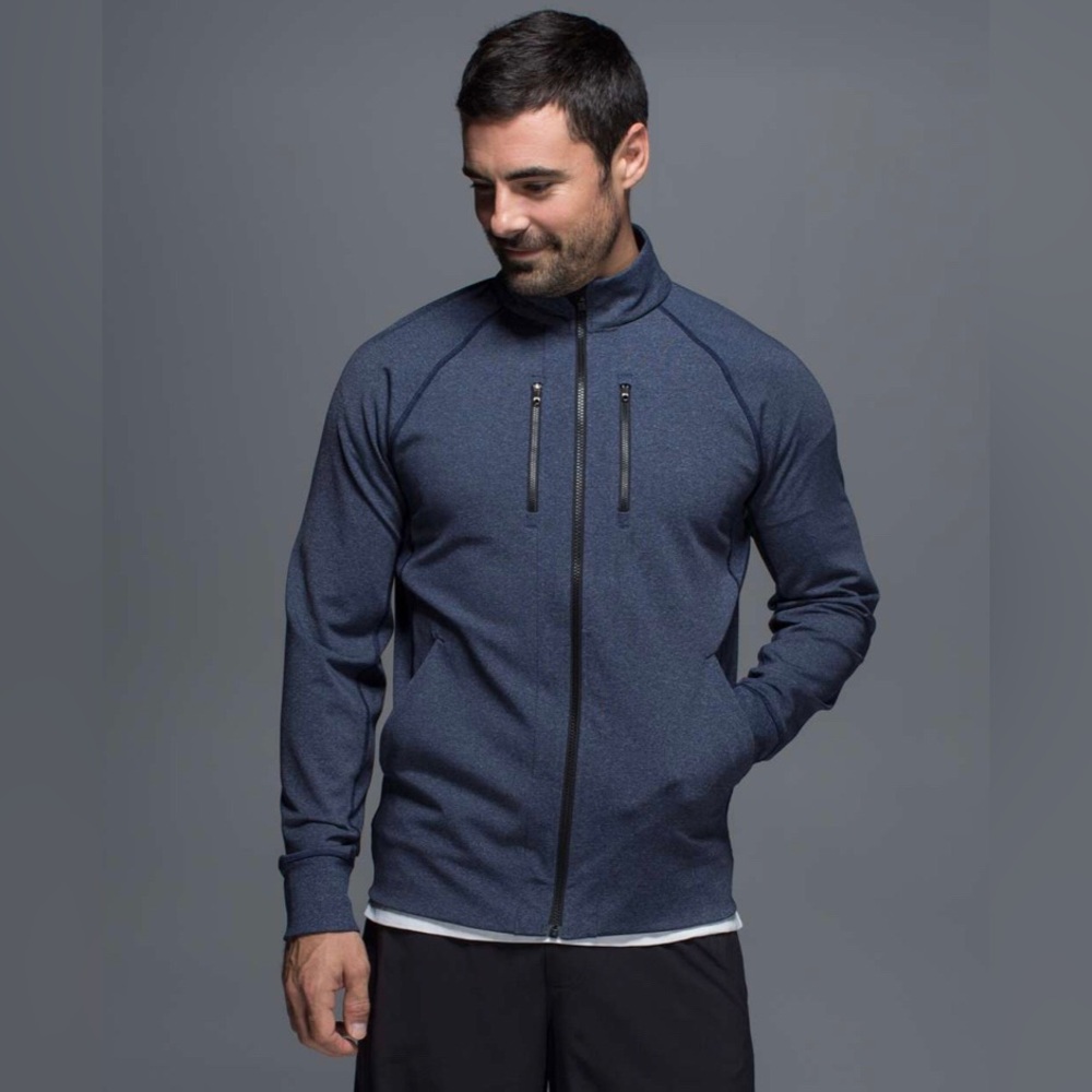 Lululemon Shift Full Zip Long Sleeve Jacket Heathered Inkwell Black XL